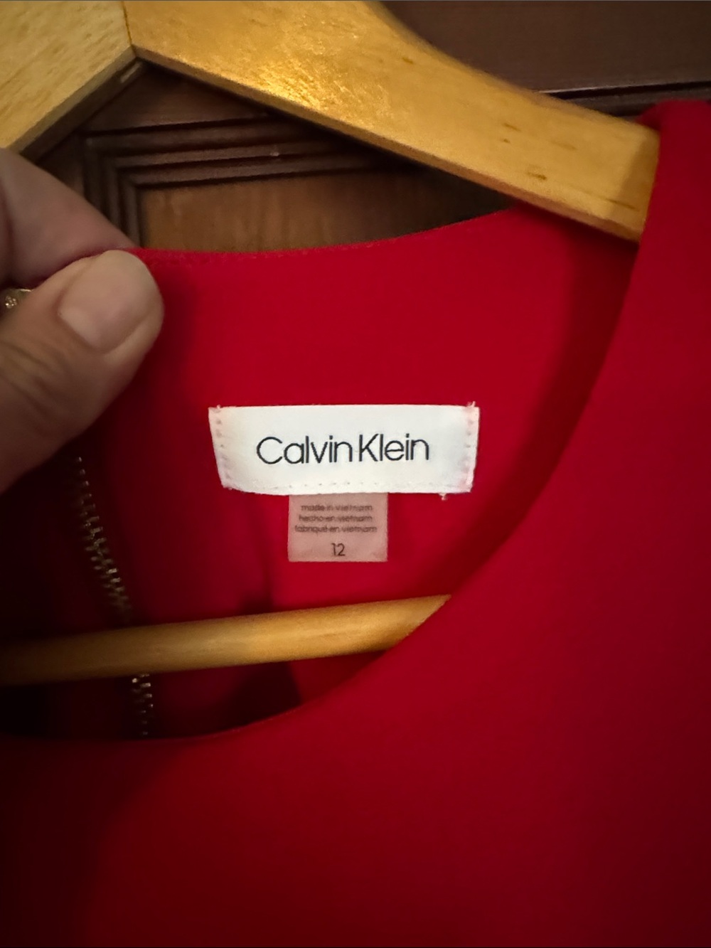💋❤️💃🏻Calvin Klein Vibrant Red High-Low Sheath Dress - Picture 2 of 8